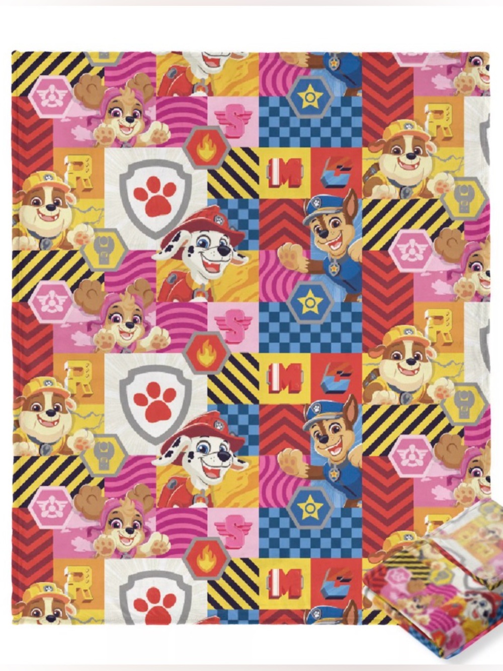 NWT Paw Patrol “ To The Rescue” Colorblock Super Soft Throw Blanket 46x60